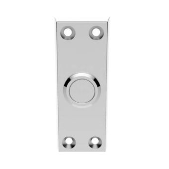 Victorian Rectangular Bell Push Polished Chrome - 76mm
