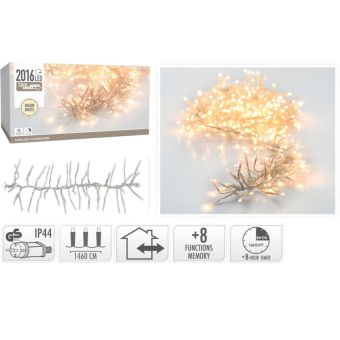 Classic Christmas Cluster 2016 LED Warm White Plug in Lights - 15m