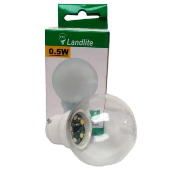 Landlite 0.5w LED Clear Plastic Globe B22 Party Lightbulb
