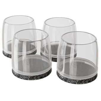 Clear PVC Chair Leg Protectors 16-19mm - 4 Pack I Flexible Ferrules for Tables and Chairs