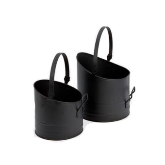 Inglenook 2 Piece Black Metal Coal Hods