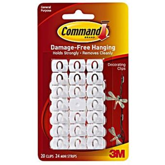 Command Decorating Clips (20 Clips, 24 Strips)