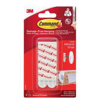 Command™ Picture Hanging Strips - 4 Pairs Large White - 2.2kg