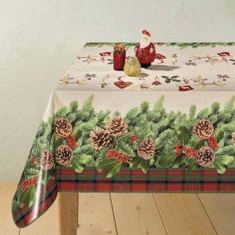 Cone Christmas Oilcloth - Price per metre