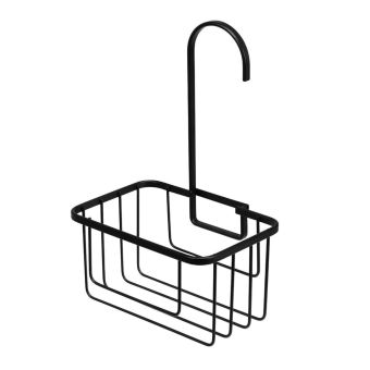 Croydex Shower Riser Rail Hook Over Caddy Matt Black