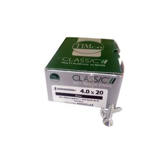 Timco Classic® Zinc Pozi Wood Screws 4.0 X 20mm - Box Of 200