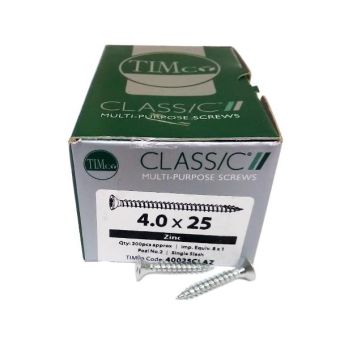 Timco Classic® Zinc Pozi Wood Screws 4.0 X 25mm - Box Of 200