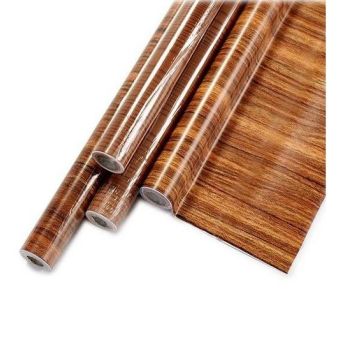 Dark Wood Effect Adhesive Paper - 45 x 200cm