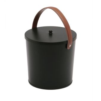 De Vielle Ash Bucket with Lid & Leather Handle 25cm