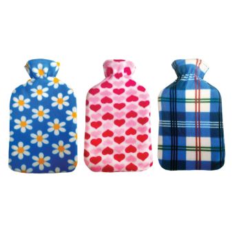 De Vielle Fleece Covered Hot Water Bottle