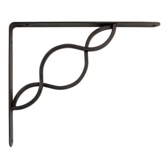 Decorative Steel Shelf Bracket 200x150mm - Black