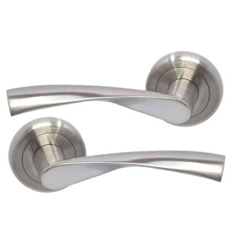 Door Hardware Modena Twist Lever Handle - Satin Nickle
