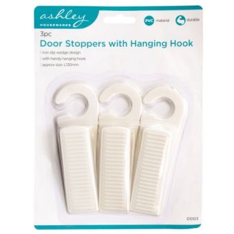 Door Stoppers With Hanging Hook - Pack of 3