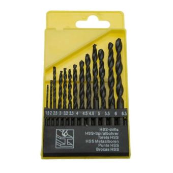 Metal Drill Bits 1.5 - 6.5mm - Set Of 13pc
