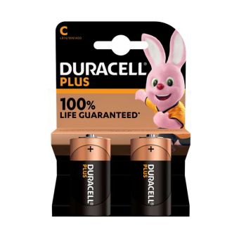 Duracell Plus 100% Battery Size C Card 2 (Replaces Ultra)