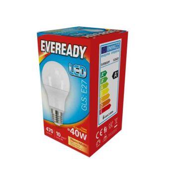 Eveready LED GLS 5.6w 470lm Warm White 3000k E27