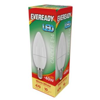 Eveready LED Candle 6W 470lm Warm White 3000k E14