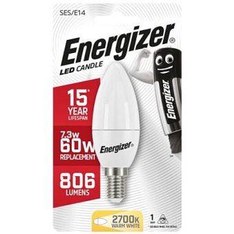 Energizer LED 7.3W (60W) E14 Candle Lamp Warm White