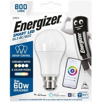 Energizer 9W (60W) B22 GLS Smart Colour