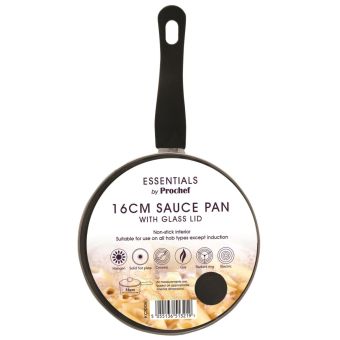 Essentials Sauce Pan with Glass Lead 16cm