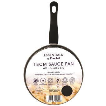 Essentials Sauce Pan with Glass Lid - 18cm