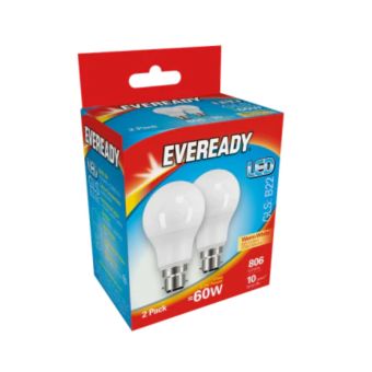 Eveready LED GLS 60W B22 Warm White - Pack of 2