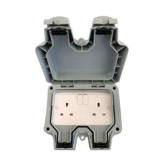 Outdoor Easy Seal IP65 Twin Switched Socket Outlet