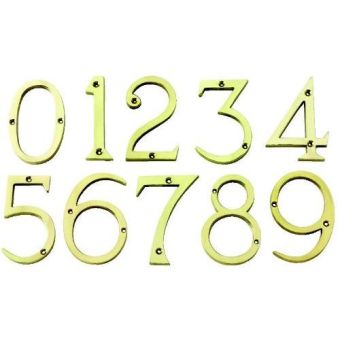 Polished Brass Face Fixing Numberals