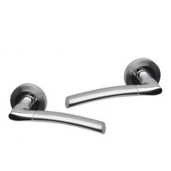 Falcon Lever Handle On Rose - Polished Chrome