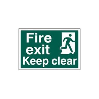 Fire exit Keep clear - PVC (300 x 200mm)