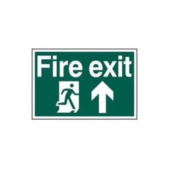 Fire exit running man arrow up - PVC (300 x 200mm)