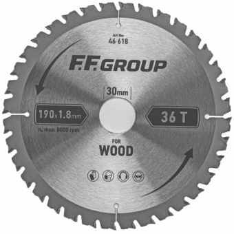 FF GROUP 254mm x 3mm 60T Teflon Coated Circular Saw Blade for Wood with Laser Cut Body and Carbide Teeth