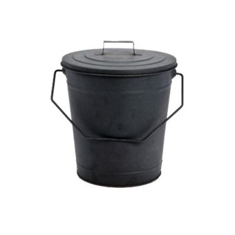 Inglenook Black Metal Coal Bucket With Lid