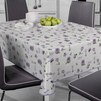 Floral Lavender Oil Cloth - Price per metre