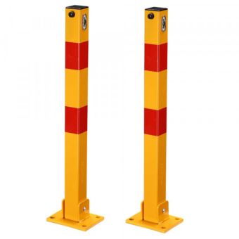 Fold-Down Metal Parking Bollards - 2 pieces