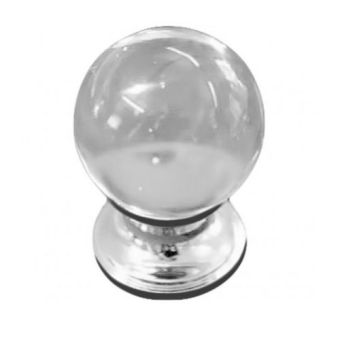 30mm Clear Glass Ball Knobs (Pack of 2)