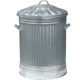 Galvanised Dustbin with Lid - 90L