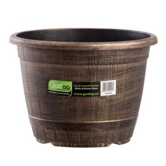 Gardag Rustic Round Planter Black & Bronze 30cm