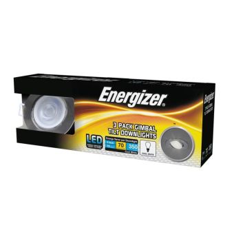 Energizer 5W Chrome Gimbal Tilt Cool White Downlights - Pack Of 3