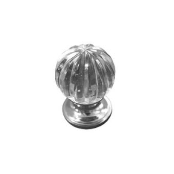 30mm Clear Glass Pumpkin Knobs Pack of 2