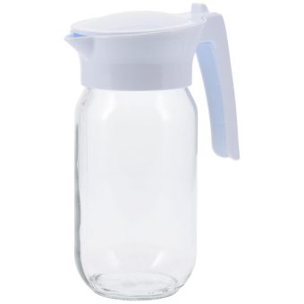 Glass Pitcher with White Flip Lid 1L