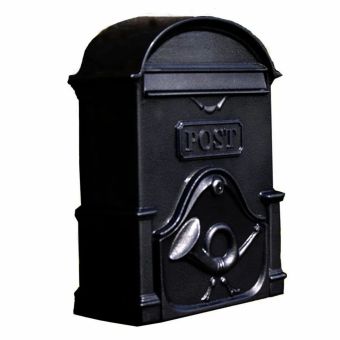 The Moy Cast Aluminium Post Box - Deep Gloss Black