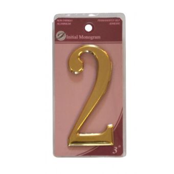 Gold Effect Numeral 2 - 75mm