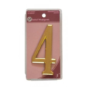 Gold Effect Numeral 4 - 75mm