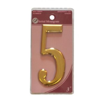 Gold Effect Numeral 5 - 75mm