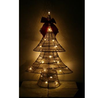 Gold Glitter LED Christmas Tree 40cm