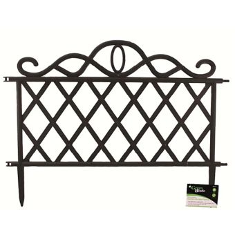 Green Blade Black Plastic Garden Border Fence