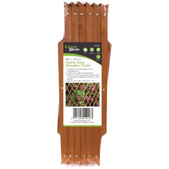 Green Blade Heavy Duty Wooden Trellis 180 x 30cm – Adjustable Narrow Garden Trellis for Climbing Plants, Vegetables and Outdoor Screening