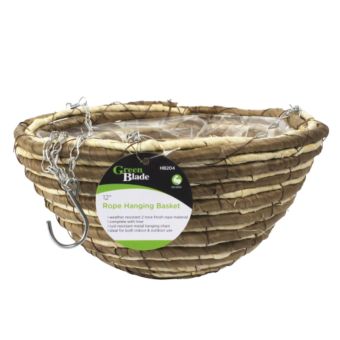 Green Blade Rope Hanging Basket 12"