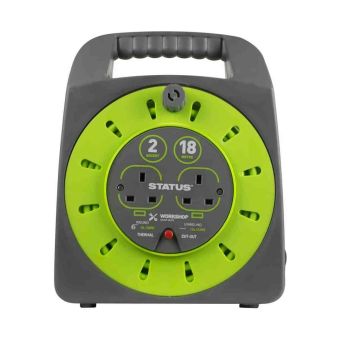 2 Socket Extension Lead Cable Reel - 18m